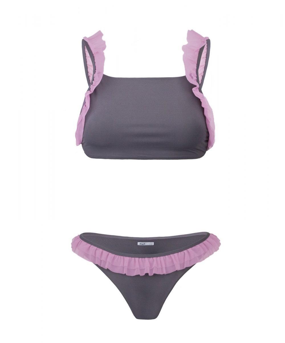 Boho Grey Kinda 3D Swimwear bikini grigio rosa bathing suit pink one piece tezenis calzedonia oysho costumi costume da bagno rosa grigio due pezzi 2019