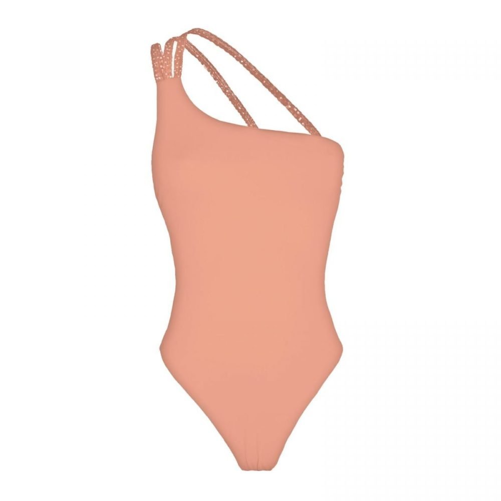 Kinda 3D Swimwear one piece salmon swimsuit costume intero monospalla elegante glamour costume da bagno arancione salmone pesca estate 2021 2021 summer 2020 2021 body color carne arancione bodysuit