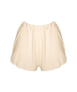 Kinda knitted cashmere shorts almond_front
