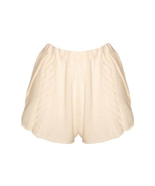 Kinda knitted cashmere shorts almond_front