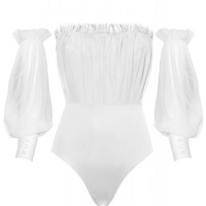 Kinda 3D Swimwear Fairy bathing suit strapless onepiece white_front