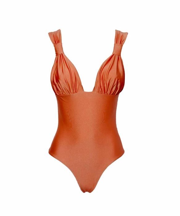 Costume intero arancione Les Nudes orange shimmering lycra one-piece swimsuit les nudes kinda 3d swimwear curvy swimsuit costume donne formose curvy model models