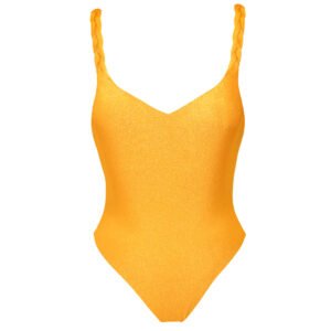 Vanilla costume intero brillante giallo ocra yellow swimsuit kinda 3d swimwear made in italy swimwear sustainable swimsuits costumi da bagno sostenibili made in italy