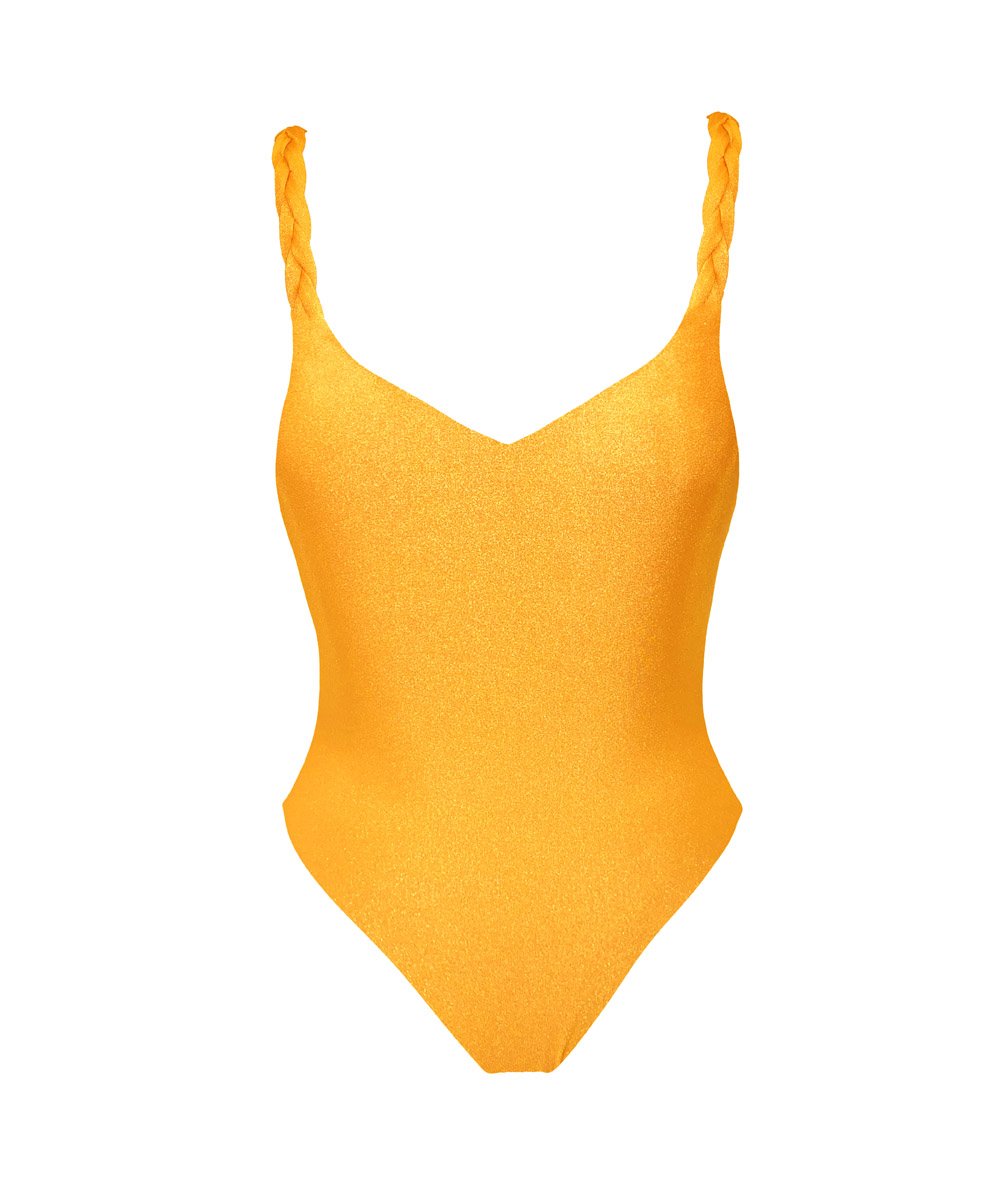 Vanilla costume intero brillante giallo ocra yellow swimsuit kinda 3d swimwear made in italy swimwear sustainable swimsuits costumi da bagno sostenibili made in italy